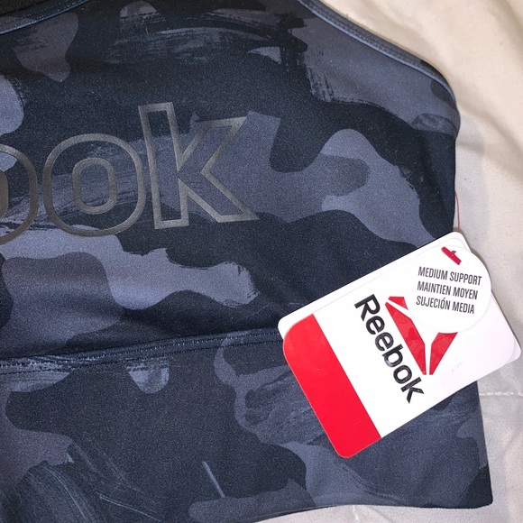 NWT Reebok Black Camo Sports Bra - Picture 4 of 14